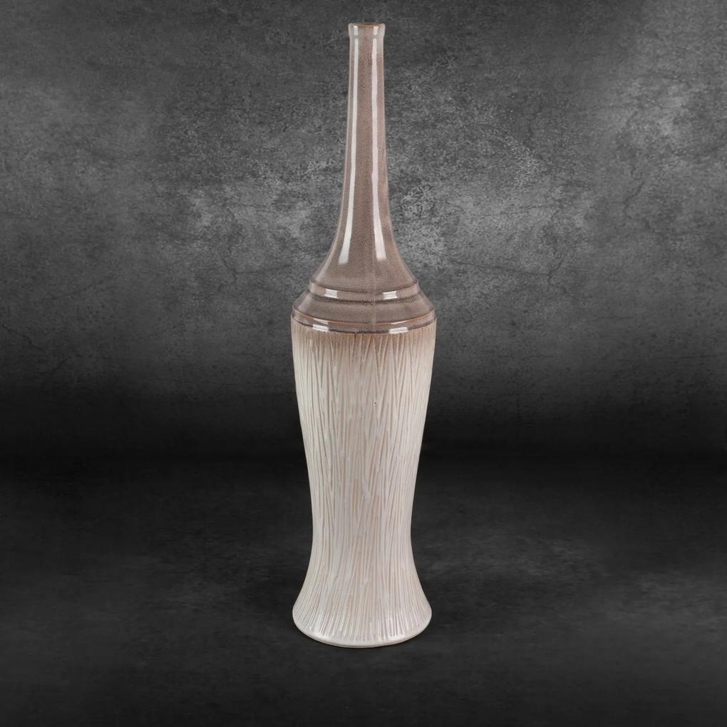 ROSINA Dekoratívna váza 18x76cm krémová