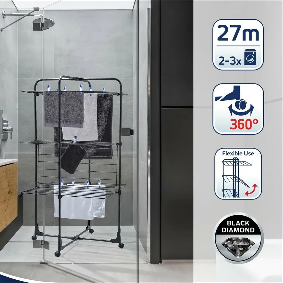 Leifheit Sušiak na bielizeň Classic Tower 270 BLACK, S