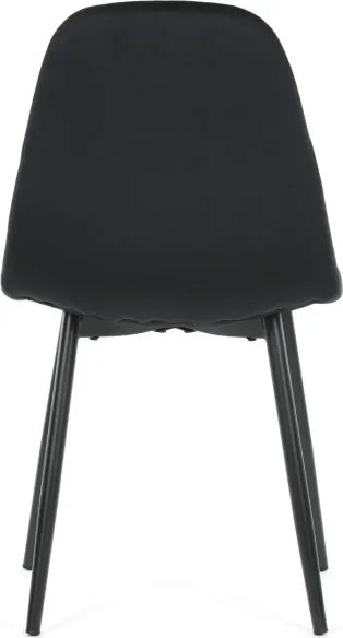 Jedálenská stolička zamatová, čierna CT-V2971 BK4