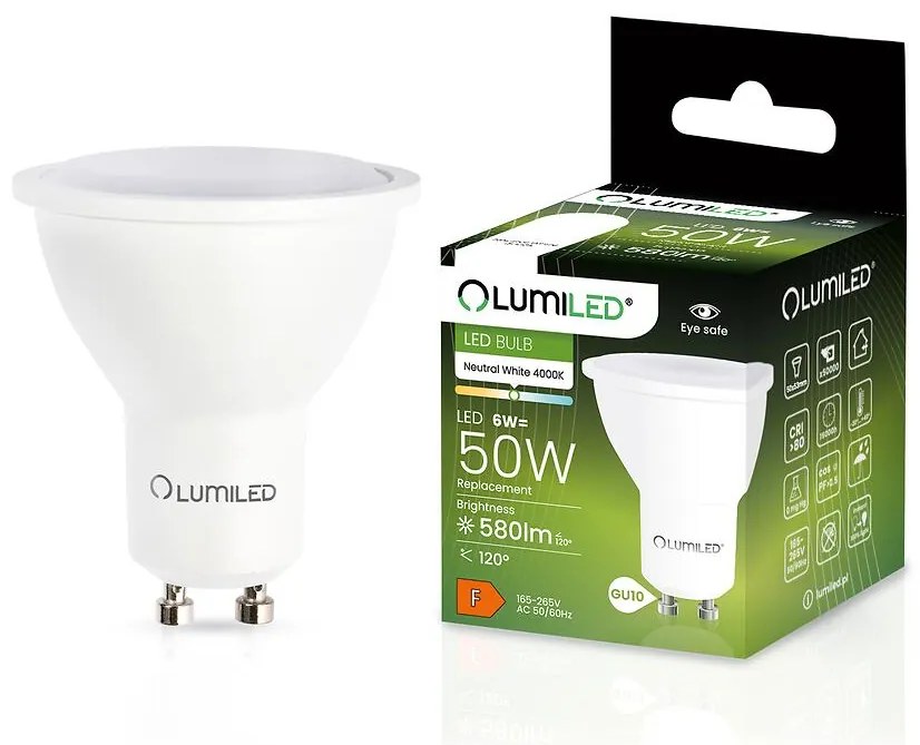 Žiarovky Lumiled LED GU10 6W 580lm 120st nb