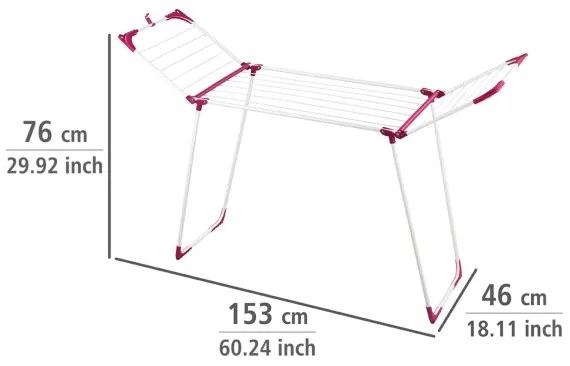 WENKO 3774021100 - Sušiak na bielizeň SUMMER DRY 153x76 cm biela/ružová