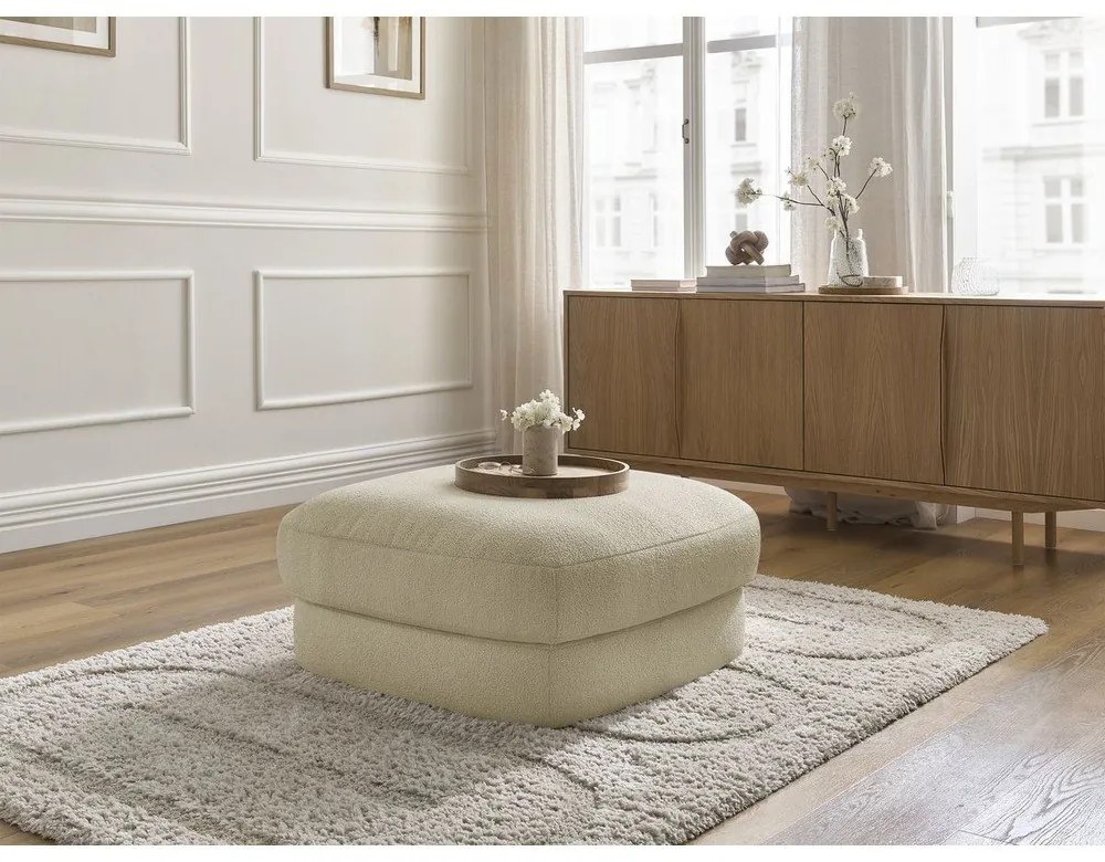 Béžová podnožka z textílie buklé Leonore – Bobochic Paris