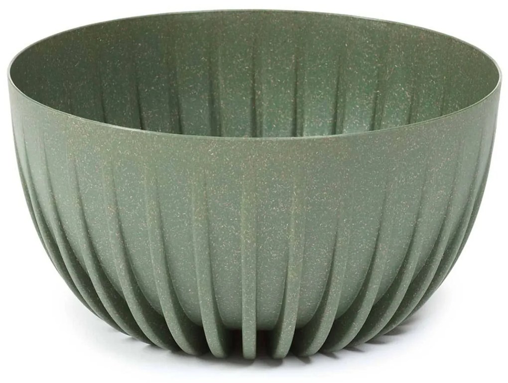 Sada 2 kvetináčov PRUHOVANÝCH ECO zelená