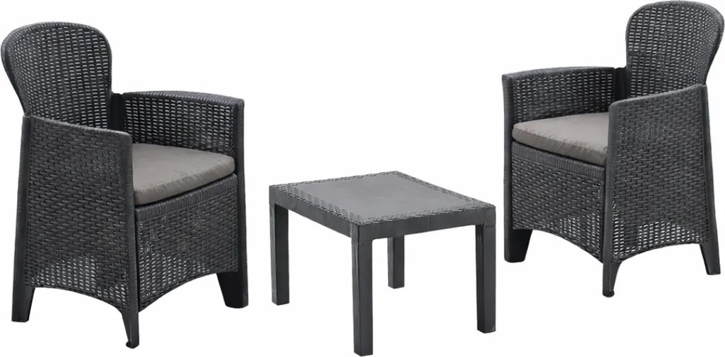 Záhradný set AKITA, 3-dielny, antracitová I.P.A.E-Progarden