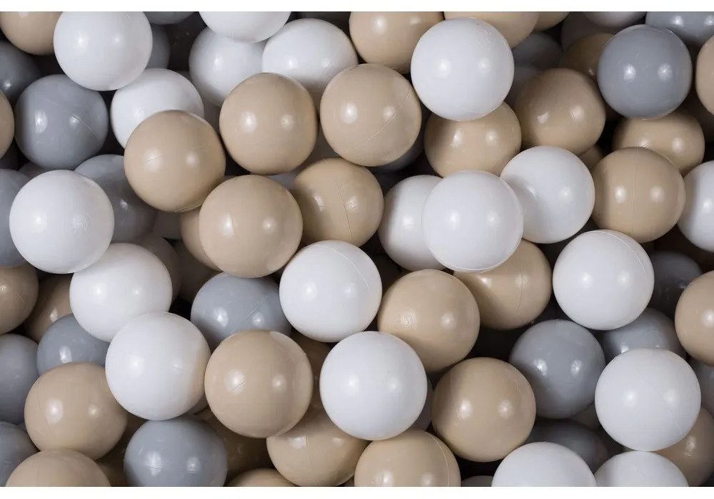 Sivý menčestrový bazénik s loptičkami ø 90x30 cm Montessori – Meowbaby