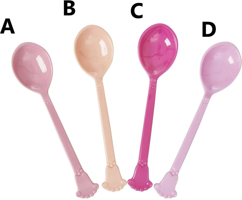 rice Melamínové lyžičky Vintage Teaspoon Pink D