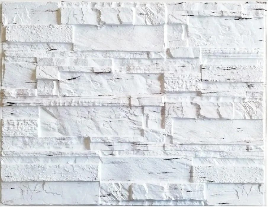 Obkladové panely 3D PVC 15, cena za kus, rozmer 440 x 580 mm, ukladaný kameň krémový, IMPOL TRADE