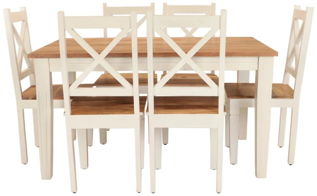 furniture-nabytek.cz - Dřevěný jídelní set pro 6 osob z dřeva mango