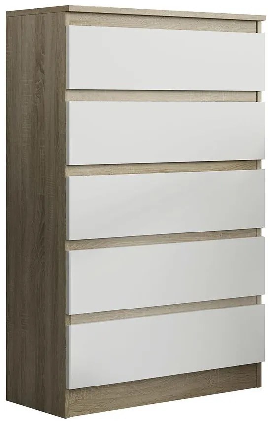 Komoda 5S Ariel I Biely/Sonoma