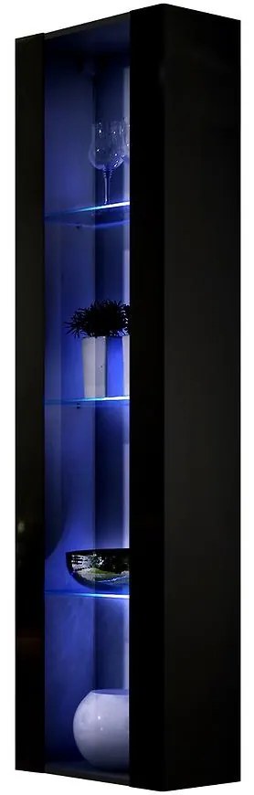 Vitrína Fly 41+Sklo čierna+LED