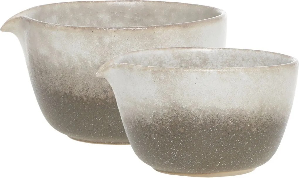 2ks béžovo-šedá miska Valence Dusty Stone - Ø 11*6/ Ø 10*5,5cm / 274ml / 155ml