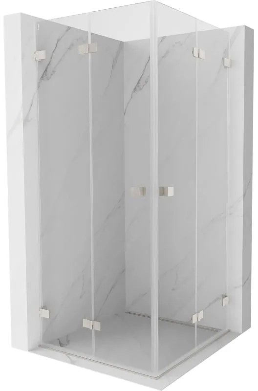 Mexen Lunar-F Duo, skladací sprchový kút 70 x 70 cm, 8mm číre sklo, oceľový profil, 836-070L-070P-97-00