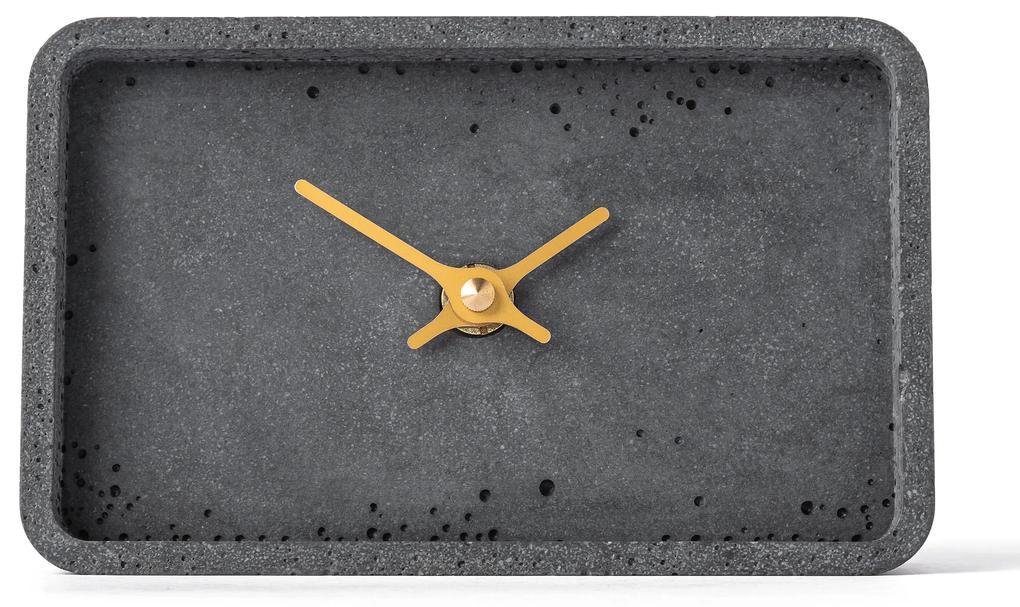 Stolové hodiny z betónu CLOCKIES, 16x10cm, obdĺžnikové, antracitové