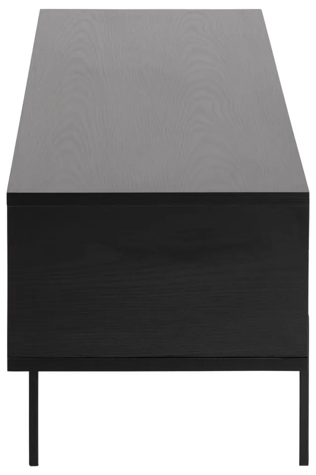 Čierny TV stolík v dekore jaseňa 140x45 cm Angus – Actona