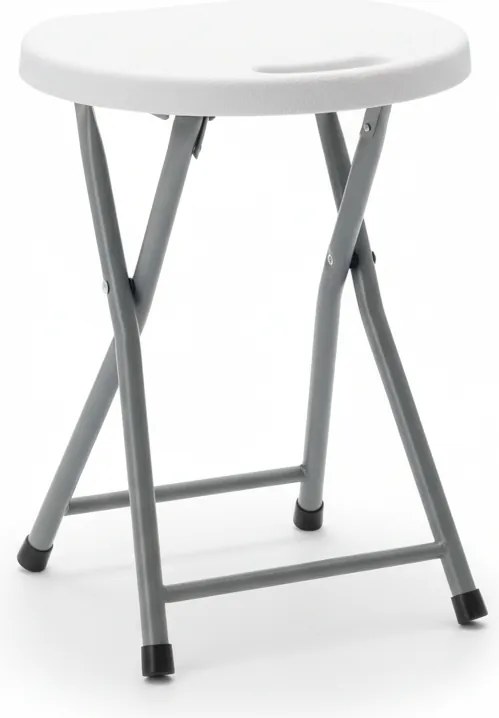 CH Okrúhla skladacia stolička - biela