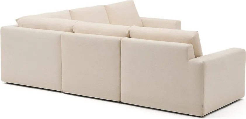 Béžová ženilková rohová pohovka (variabilný roh/do L) Alea – Kave Home