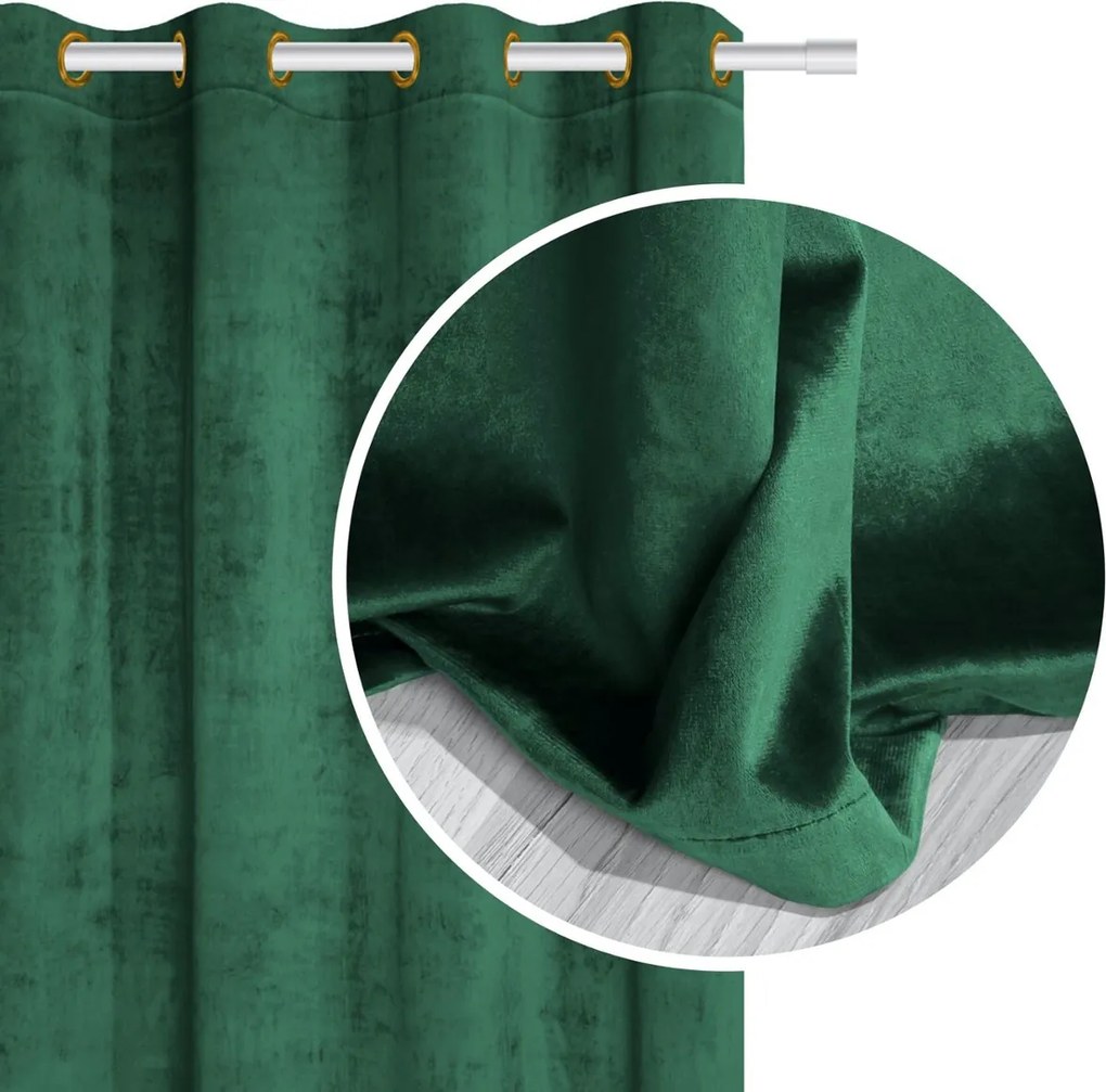 Velúrový záves SOFT VELVET fľašovo zelený 140x250 cm