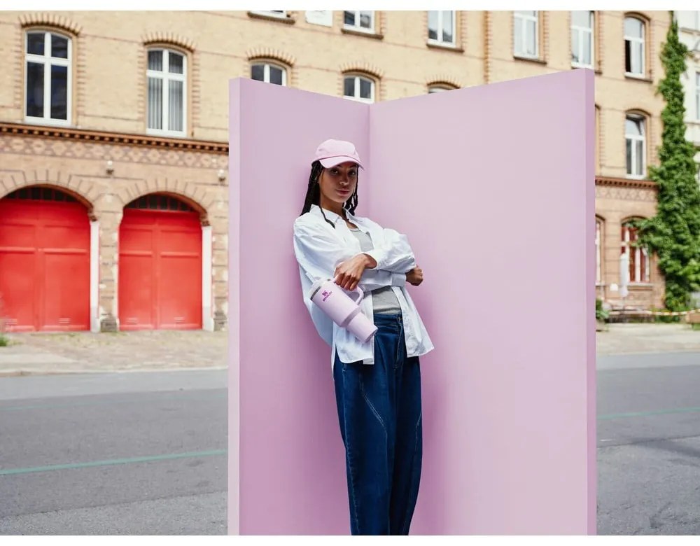 Ružová termoska so slamkou z nehrdzavejúcej ocele 1,18 l Quencher H2.0 FlowState Tumbler Cherry Blossom – Stanley