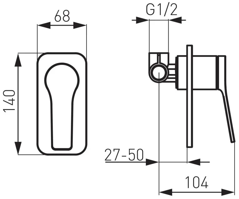 F-Design Seppia, podomietková batéria 1-výstupová, čierna matná, FD1-SPA-7PA-25