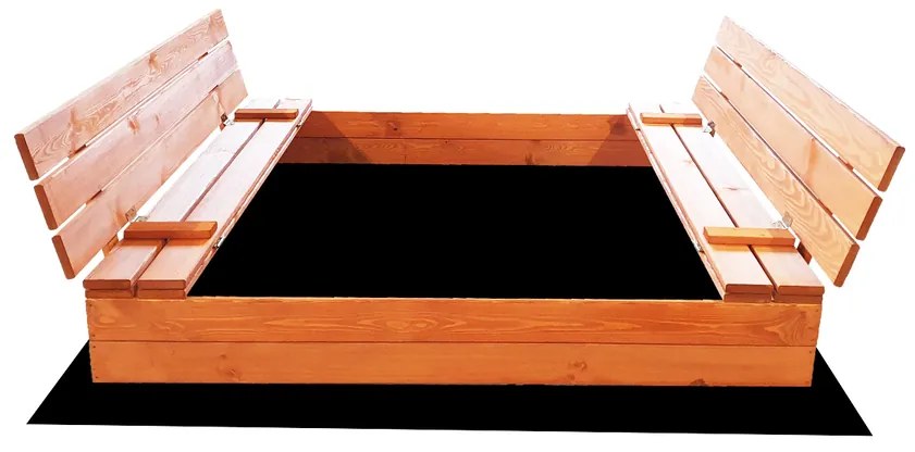 Ourbaby® borovicové impregnované s lavičkami 140x140x20 cm