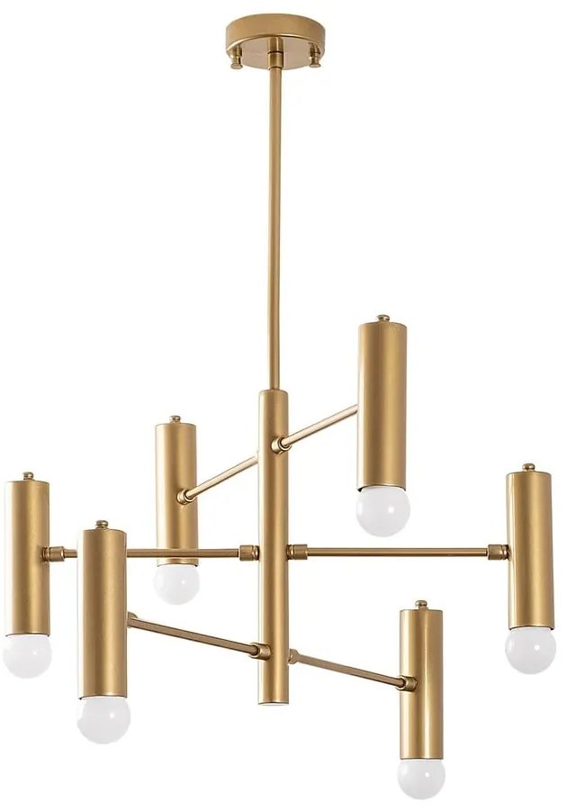 Závesné svietidlo v zlatej farbe s kovovým tienidlom Gharib – Opviq lights