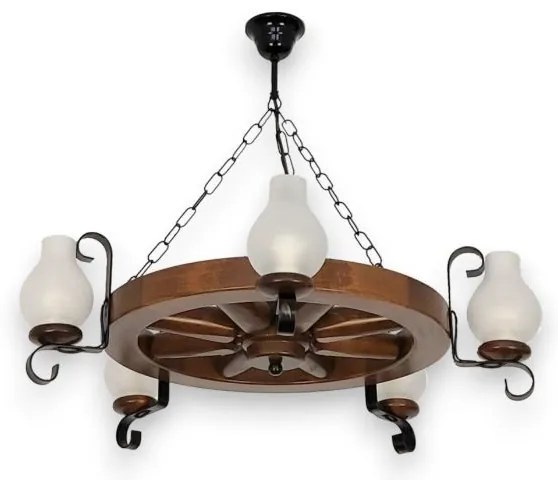 Brilagi - Luster na reťazi ROATA 5xE14/40W/230V buk/orech