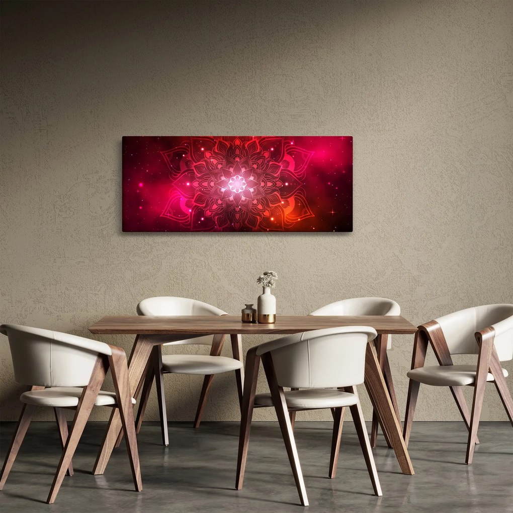 Obraz červené abstrakcie (120x50 cm)