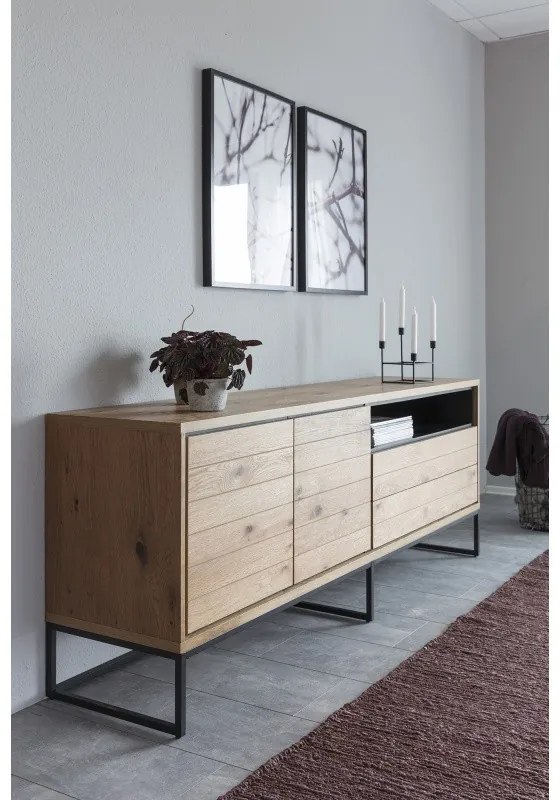 Komoda Dalarna II 198 cm industriálny dub