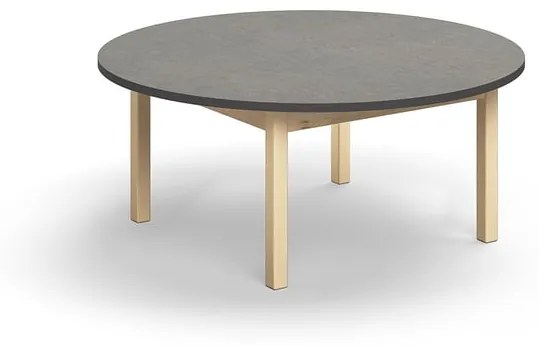 Stôl DECIBEL, Ø1200x530 mm, akustické linoleum - tmavošedá