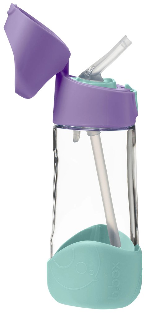 Fľaša na pitie so slamkou 450 ml - lilac pop