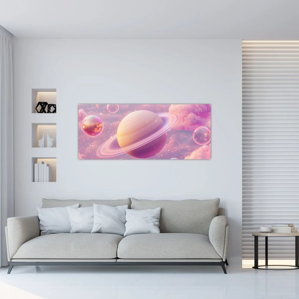 Obraz - Ružová planéta (120x50 cm)