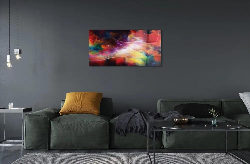 Sklenený obraz Fraktály abstraktné vlna 125x50 cm