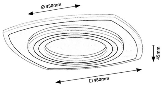 Rabalux 71317-LED Stmievané stropné svietidlo TANELI 60W/230V 3000/4000/6000K chróm/čierna s diaľkovým ovládačom
