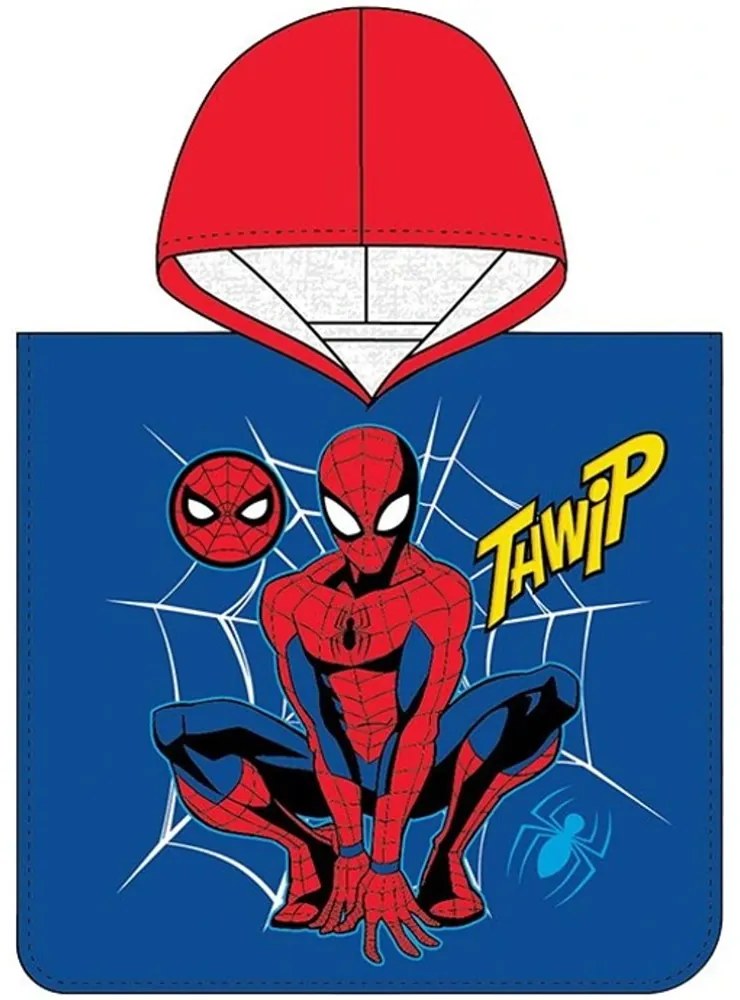 Chlapčenské plážové pončo Spider-man - motív Twhip - 100% bavlna - 50 × 115 cm - pre deti od 3 do 6 rokov