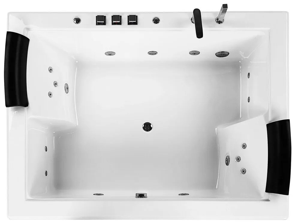 Vírivá vaňa s LED osvetlením 183 x 142 cm biela SALAMANCA Beliani