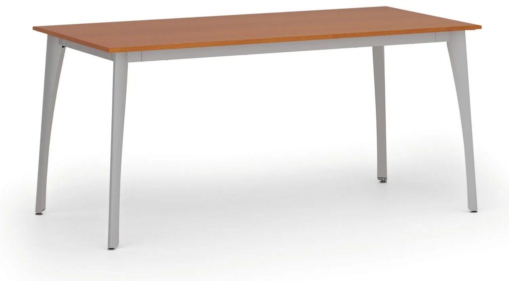 Rokovací kancelársky stôl PRIMO OMEGA, 160x80 cm, sivá podnož, čerešňa