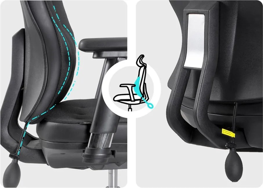 Ergonomická kancelárska stolička MOSH Elite H –  čierna