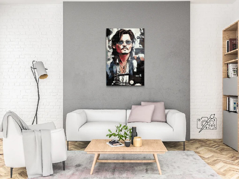 Gario Diamantové maľovanie Johny Depp Rozmery: 40 x 60 cm, Rámovanie: Iba zrolované plátno, Diamanty: Okrúhle