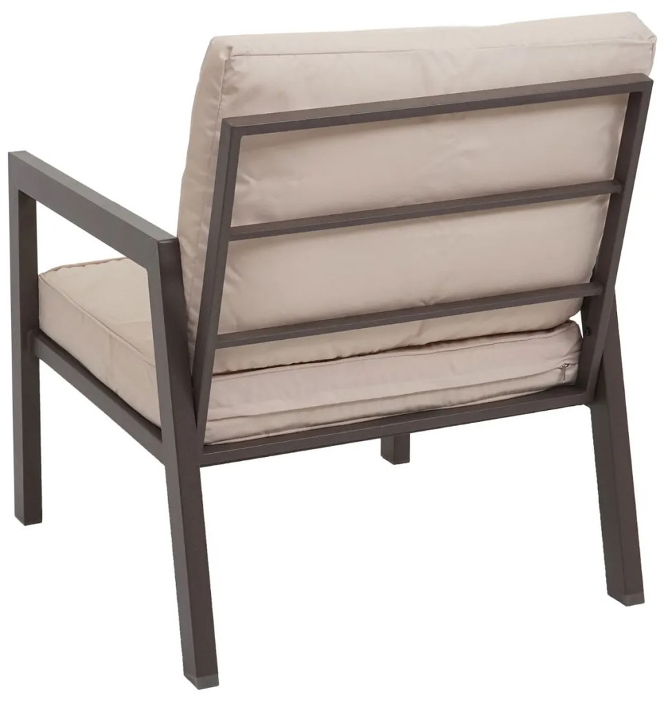 Záhradná súprava 2 kresiel, lavice a stolíka HWC-L64 - čalúnenie krémovo-biela