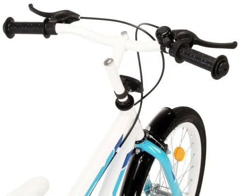 vidaXL Detský bicykel modrý a biely 18 palcový-