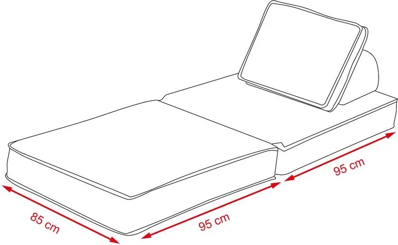Rozkladacia multifunkčná sofa CALMERO - svetlo hnedá