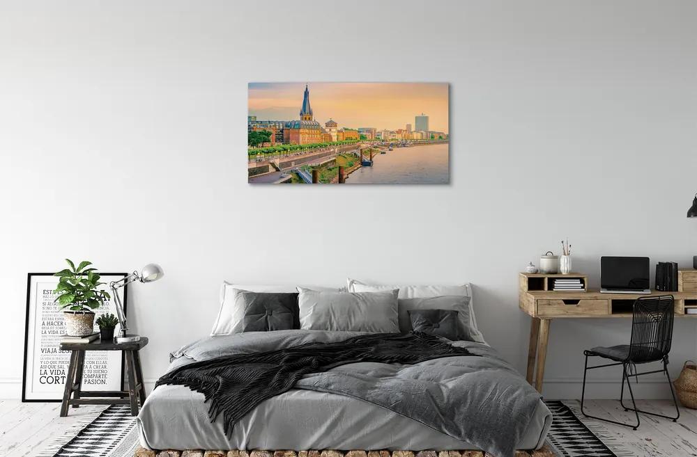 Obraz na plátne Nemecko Sunrise River 120x60 cm