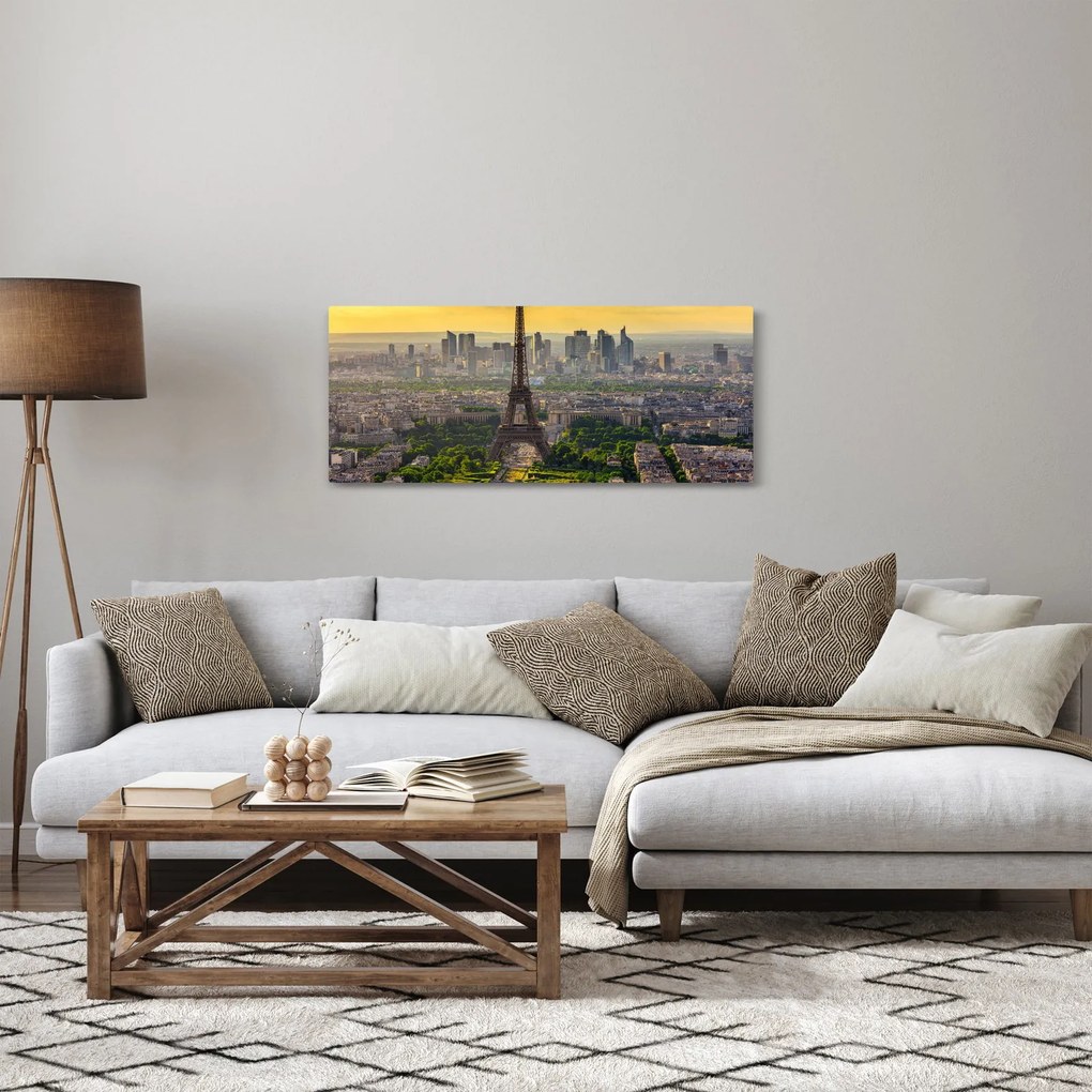 Obraz - Panoráma Paríža (120x50 cm)
