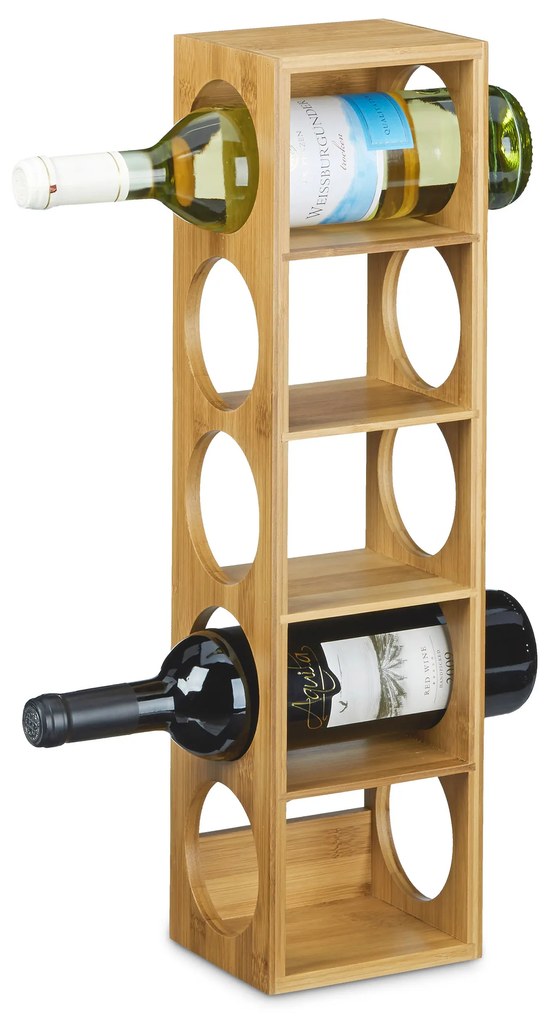 Bambusový stojan na víno na 5 fliaš, RD0332