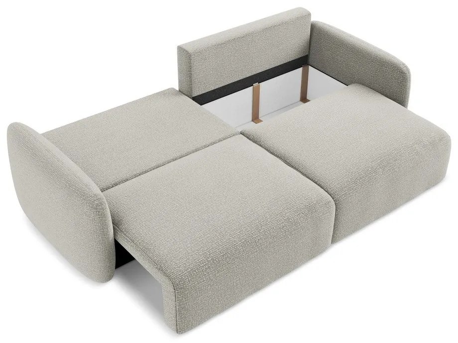 Svetlosivá rozkladacia/s úložným priestorom pohovka 238 cm Kalena – Makamii