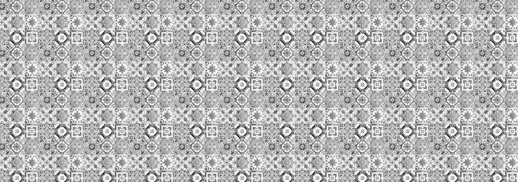 Fototapeta - Čierne a biele dlaždice (254x184 cm)