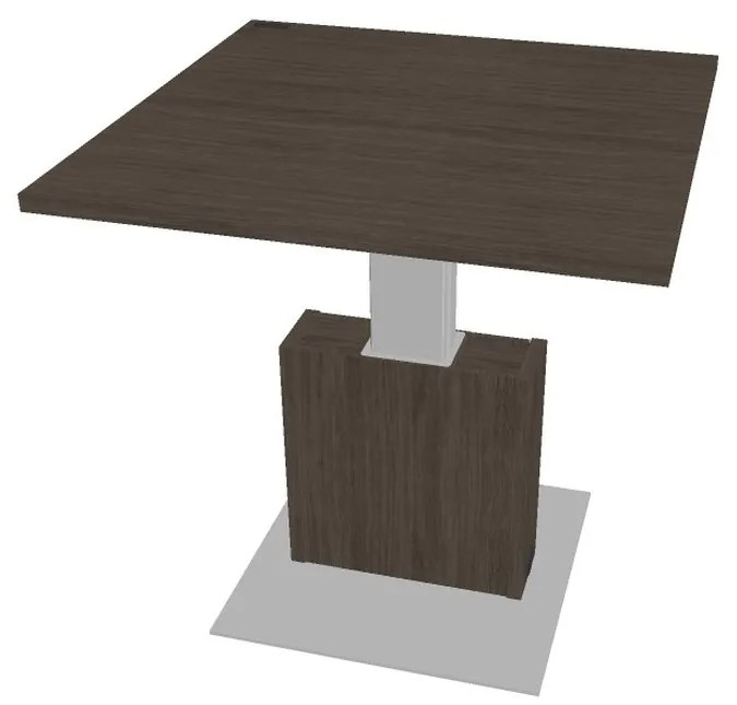 Výškovo nastaviteľný rokovací stôl Verno+ 120 x 120 cm, dub antracit