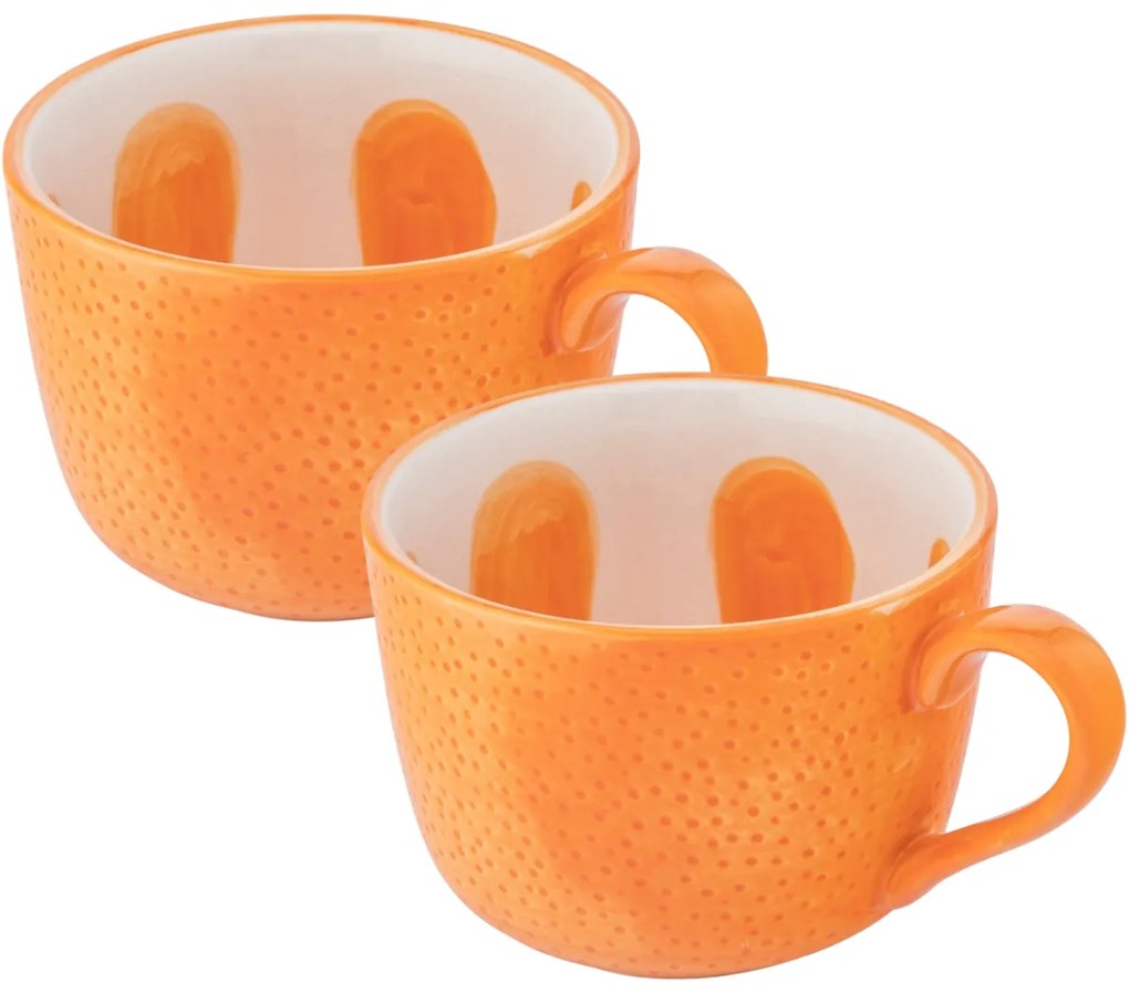 Altom Sada keramických jumbo hrnků Tropicanapomeranč 470 ml, 2 ks