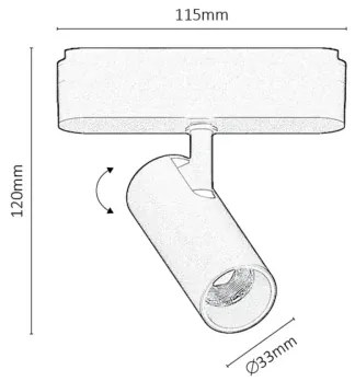 Rabalux 70103-LED Bod. svieti. do 1-fáz. lišt. sys. LiTrack LED/6W/24V 3000K