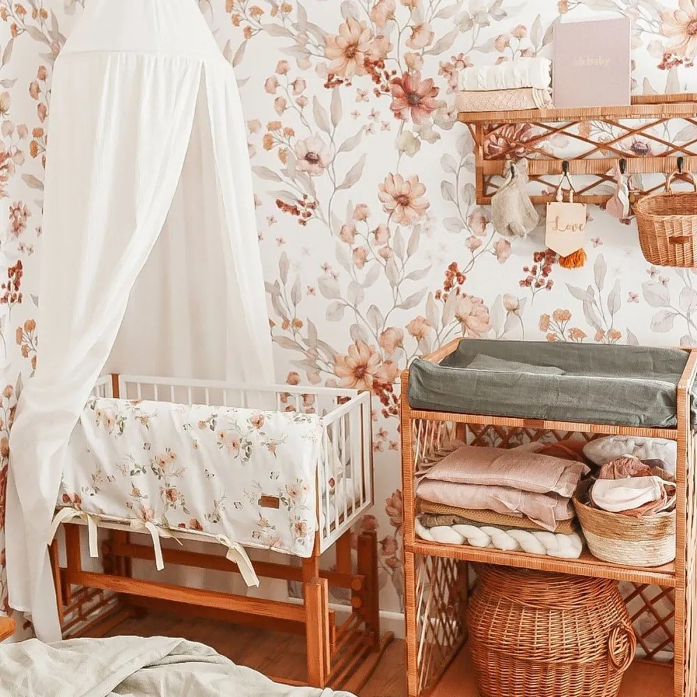 Tapeta jesenná lúka biela 280x100 cm